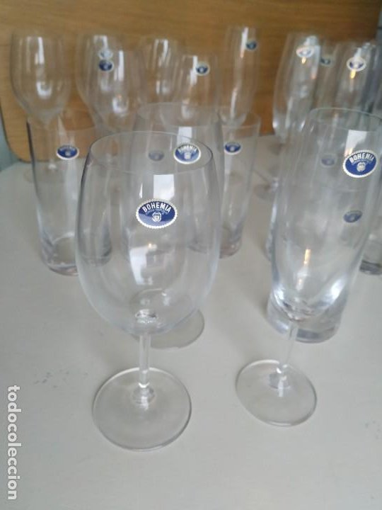 Antigüedades: Elegante cristalería de Bohemia. República Checa. 22 piezas, copas y vasos. - Foto 9 - 243449630