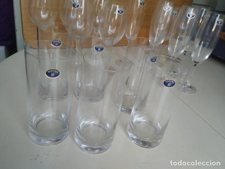 Antigüedades: Elegante cristalería de Bohemia. República Checa. 22 piezas, copas y vasos. - Foto 11 - 243449630