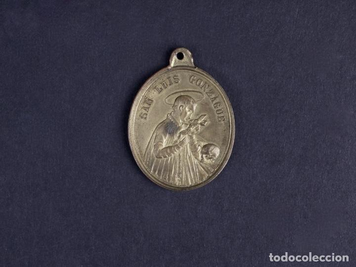 Antig&uuml;edades: MEDALLA SAN LUIS GONZAGUE EN BRONCE - Foto 2