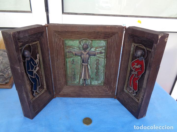 Antig&uuml;edades: TRIPTICO RELIGIOSO PLATA - Foto 1