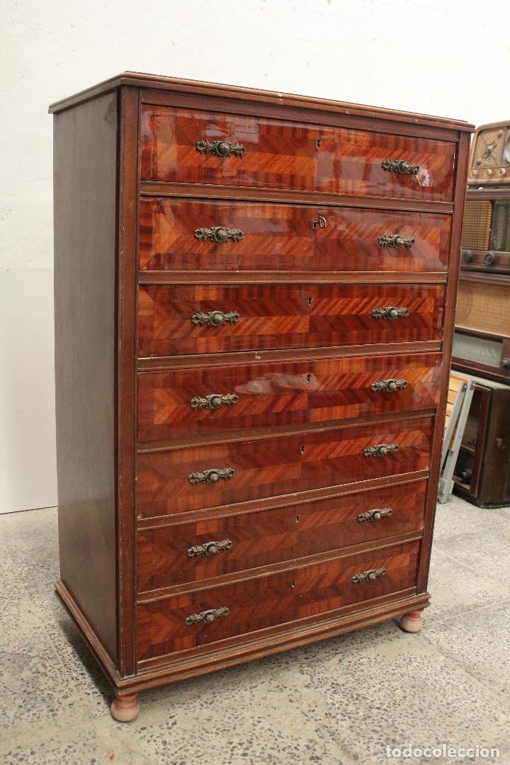 Antig&uuml;edades: comoda de 7 cajones - Foto 8