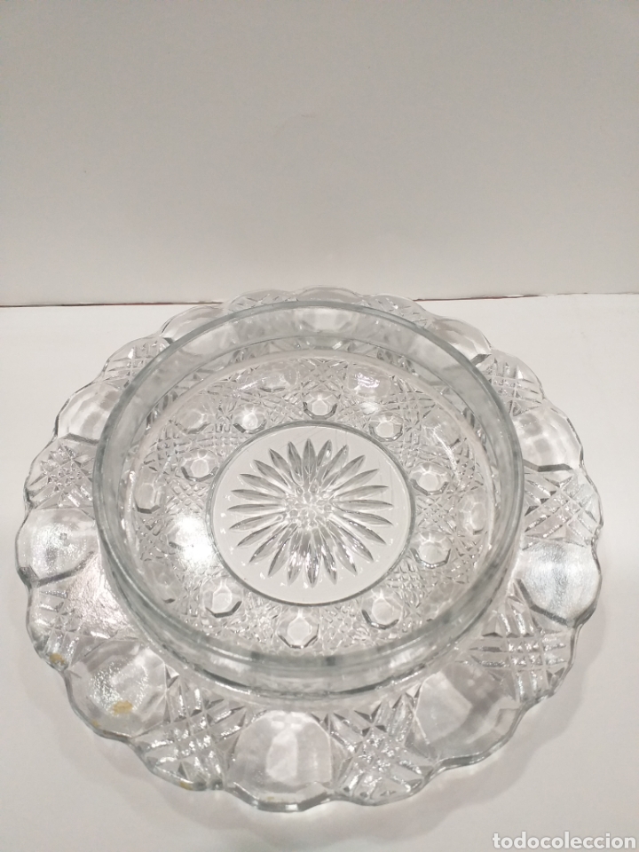 Antig&uuml;edades: Mantequillera de cristal tallado - Foto 2