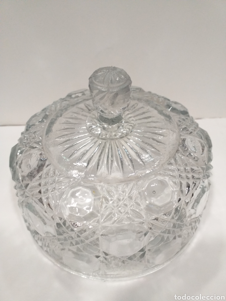 Antig&uuml;edades: Mantequillera de cristal tallado - Foto 3