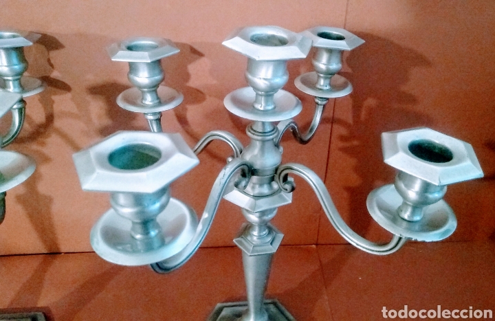 Antig&uuml;edades: Pareja Candelabros 5 brazos - Foto 4