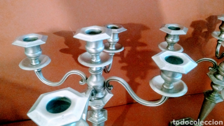 Antig&uuml;edades: Pareja Candelabros 5 brazos - Foto 5