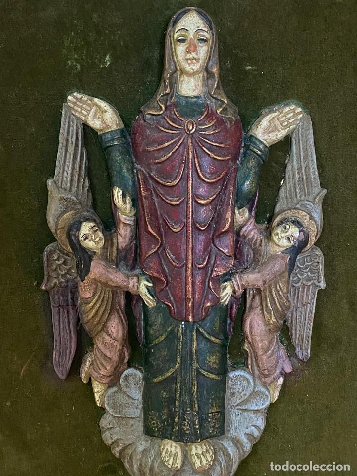 Antig&uuml;edades: CUADRO VIRGEN RELIEVE DE TERRACOTA REF LB - Foto 1