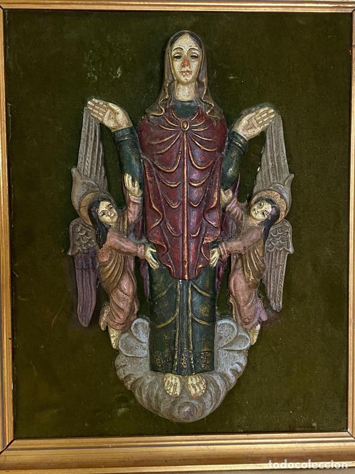 Antig&uuml;edades: CUADRO VIRGEN RELIEVE DE TERRACOTA REF LB - Foto 2