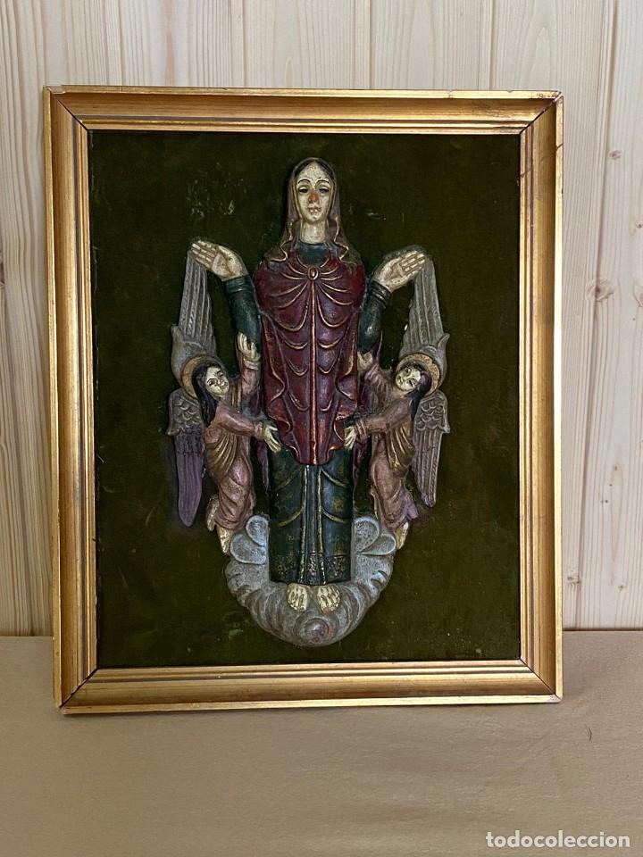 Antig&uuml;edades: CUADRO VIRGEN RELIEVE DE TERRACOTA REF LB - Foto 4