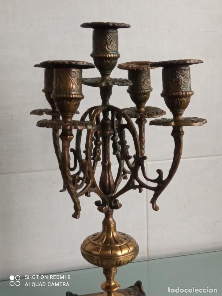 Antig&uuml;edades: CANDELABRO ANTIGUO DE CINCO BRAZOS BRONCE - Foto 4