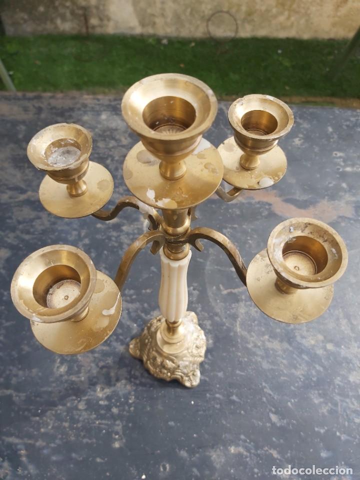 Antig&uuml;edades: Bonito candelabro de bronce de cinco luces. - Foto 2