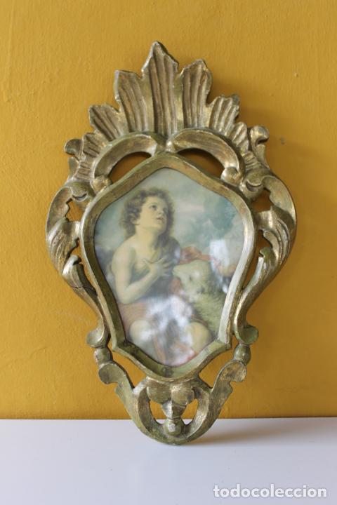 Antig&uuml;edades: CORNUCOPIA CON LAMINA, EN MADERA CON PAN DE ORO, SIGLO XX - Foto 2
