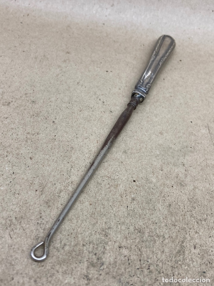 Antig&uuml;edades: Abrochabotones mango de plata - Foto 2