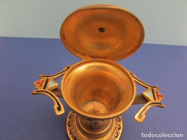 Antig&uuml;edades: TINTERO NAPOLEON III EN BRONCE CHAMPLEV&Eacute; - Foto 8