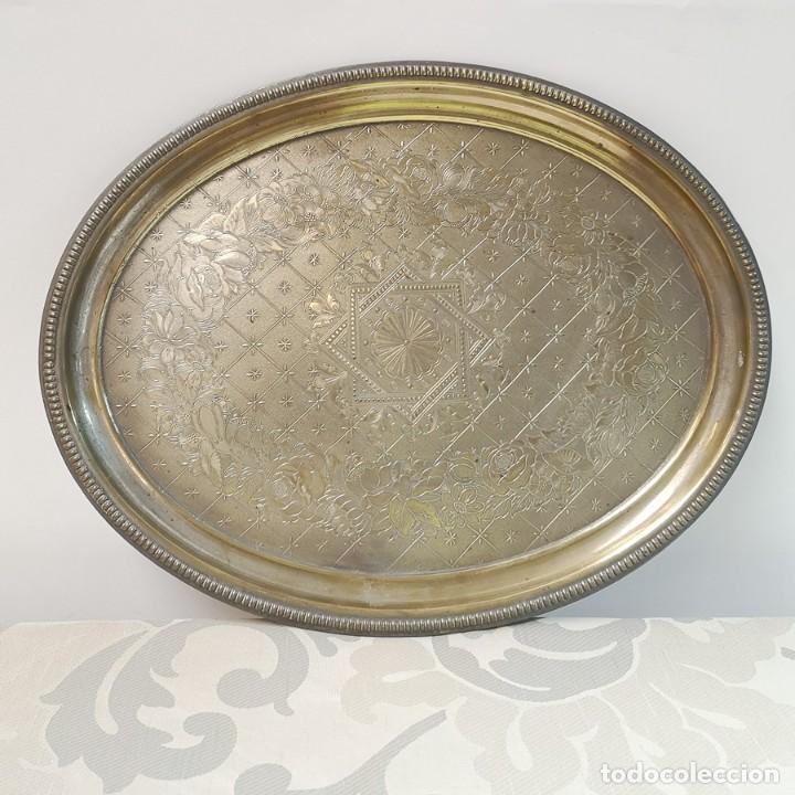 Antig&uuml;edades: Bandeja Met&aacute;lica Oval - Foto 1
