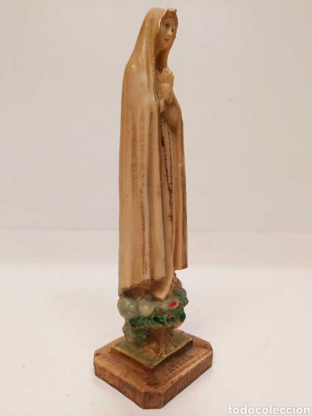 Antig&uuml;edades: Virgen de F&aacute;tima en resina 25cm - Foto 2