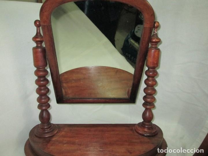 Antig&uuml;edades: Espejo basculante sobremesa madera - Foto 3