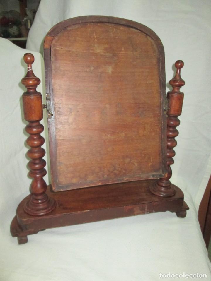 Antig&uuml;edades: Espejo basculante sobremesa madera - Foto 4