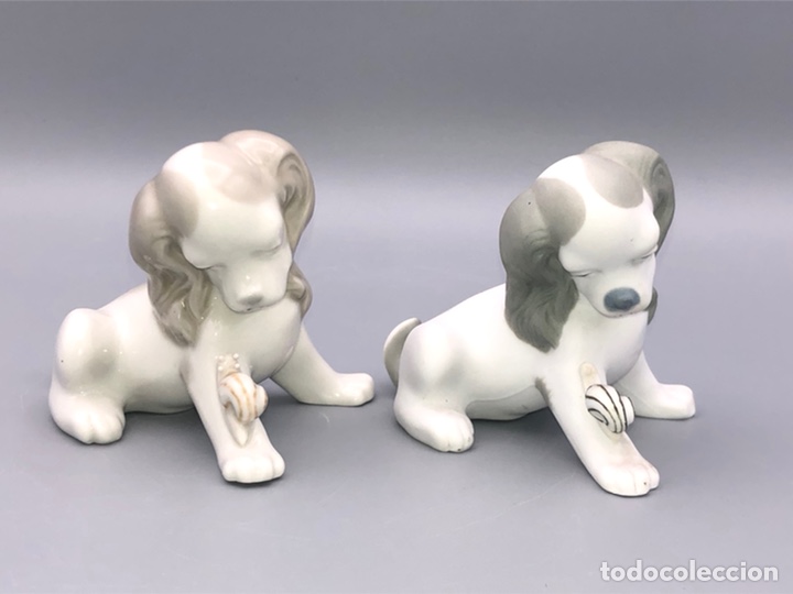 Antig&uuml;edades: REF: PP102G Y PP102M &ldquo;PAREJA PERRITO Y CARACOL&rdquo; LLADR&Oacute; - Foto 2