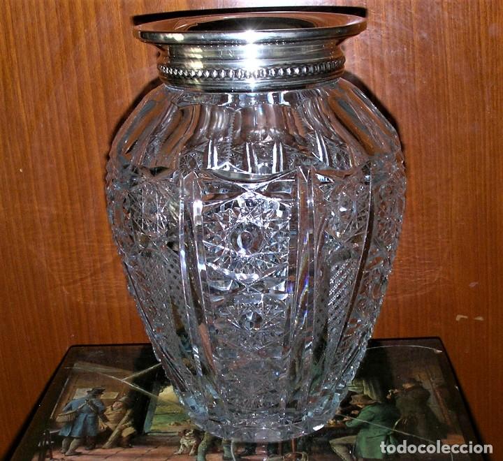 Antig&uuml;edades: JARRON CRISTAL TALLADO - Foto 5