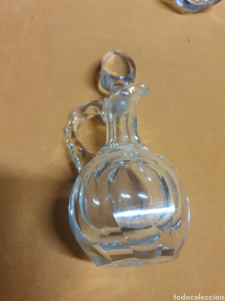 Antig&uuml;edades: Conjunto de vinagrera y aceitera de cristal - Foto 3
