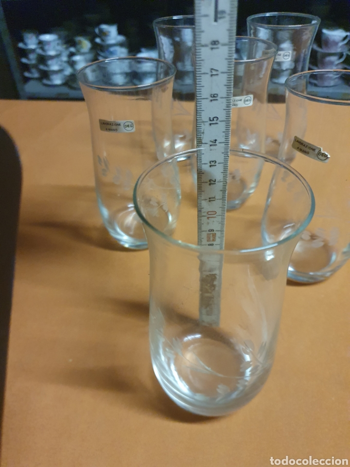 Antig&uuml;edades: Conjunto de 6 vasos tallados - Foto 3