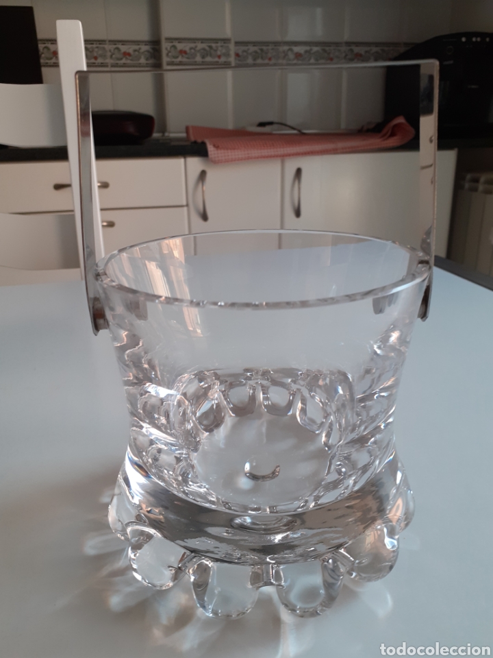 Antig&uuml;edades: Espectacular cubitera en cristal macizo centroeuropeo. - Foto 2