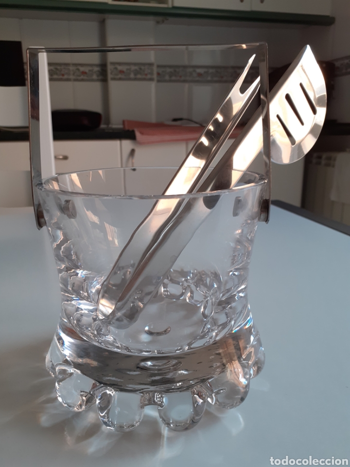 Antig&uuml;edades: Espectacular cubitera en cristal macizo centroeuropeo. - Foto 1