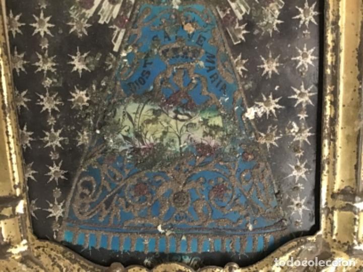 Antig&uuml;edades: ANTIGUO MARCO CON LA VIRGEN DEL PILAR - Foto 4