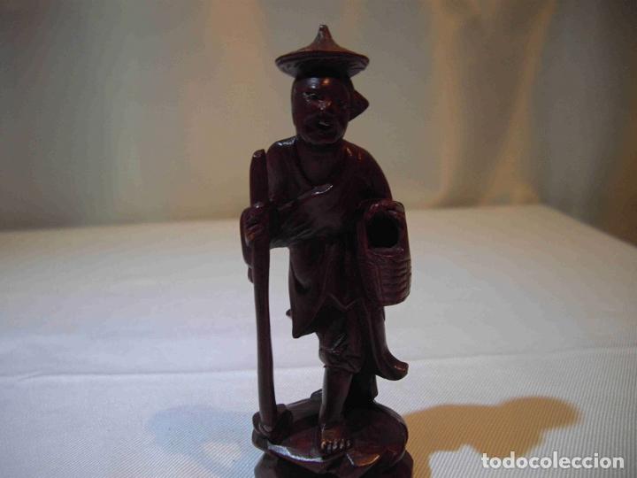 Antig&uuml;edades: FIGURA TALLA MADERA CAMPESINO B - Foto 1