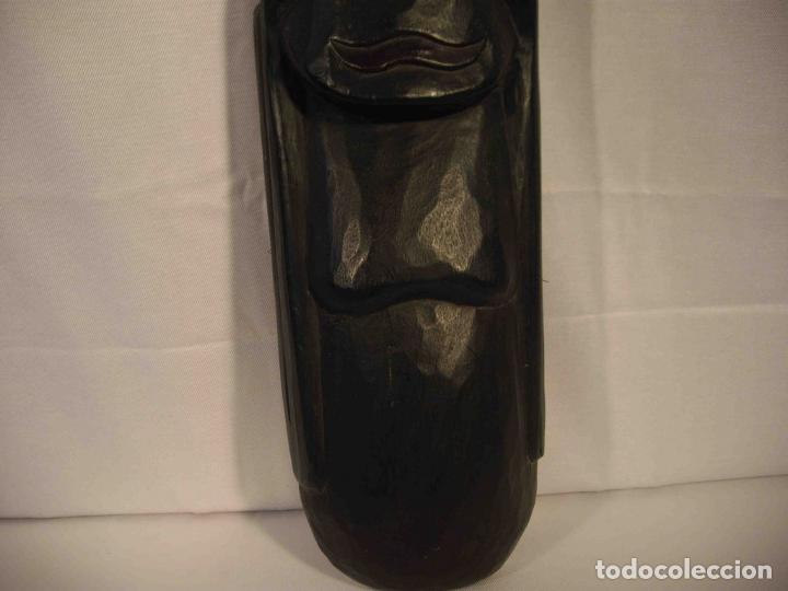 Antig&uuml;edades: FIGURA MASCARA MADERA VERDE - Foto 4
