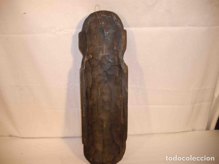 Antig&uuml;edades: FIGURA MASCARA MADERA VERDE - Foto 5