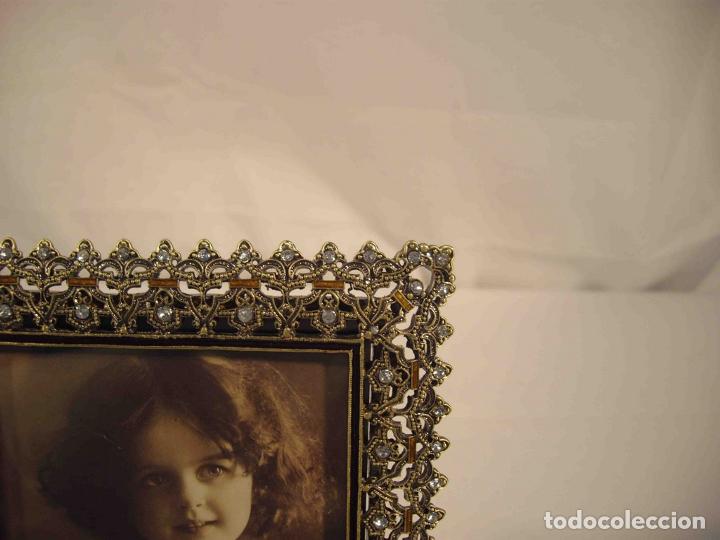 Antig&uuml;edades: MARCO RECTANGULAR METAL PIEDRAS E - Foto 2