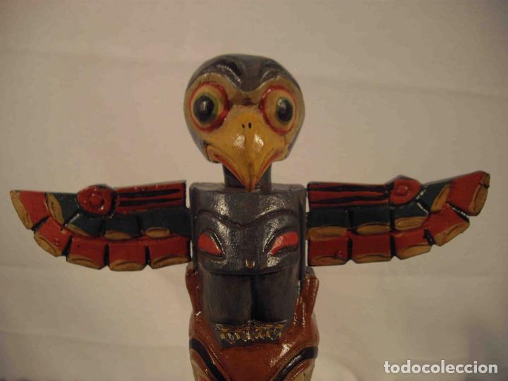 Antig&uuml;edades: TOTEM MADERA AGUILA 32 - Foto 2
