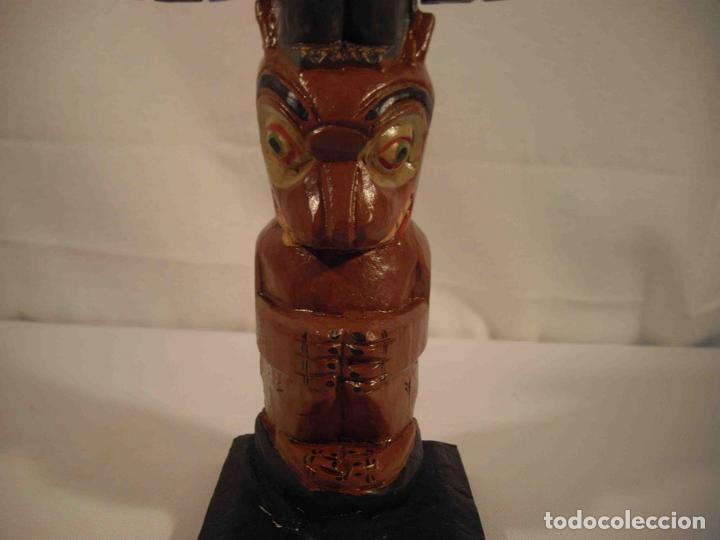 Antig&uuml;edades: TOTEM MADERA AGUILA 32 - Foto 3