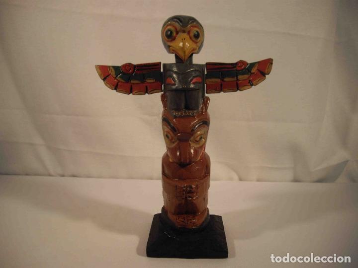 Antig&uuml;edades: TOTEM MADERA AGUILA 32 - Foto 1
