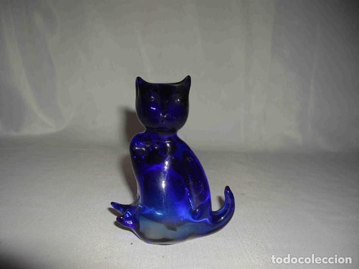 Antig&uuml;edades: GATO CRISTAL AZUL - Foto 1
