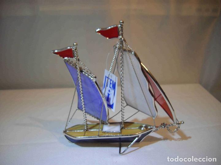 Antig&uuml;edades: VELERO VIDRIO METAL B - Foto 2