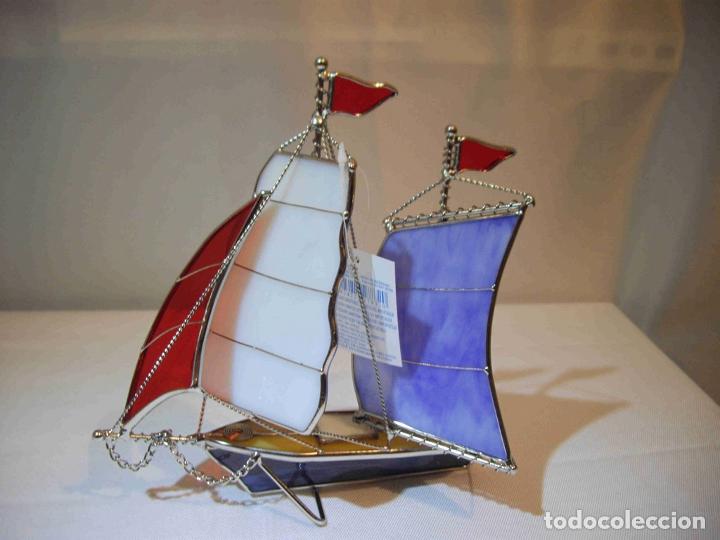 Antig&uuml;edades: VELERO VIDRIO METAL B - Foto 1