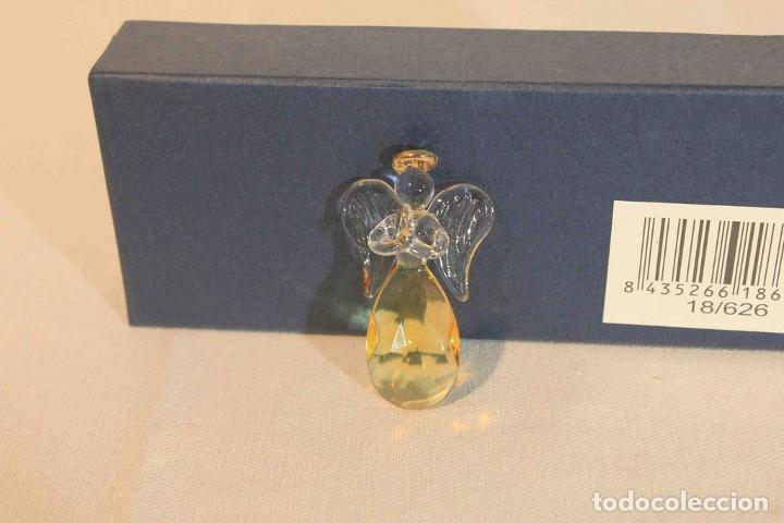 Antig&uuml;edades: SET 4 ANGELITOS CRISTAL AMARILLO - Foto 3
