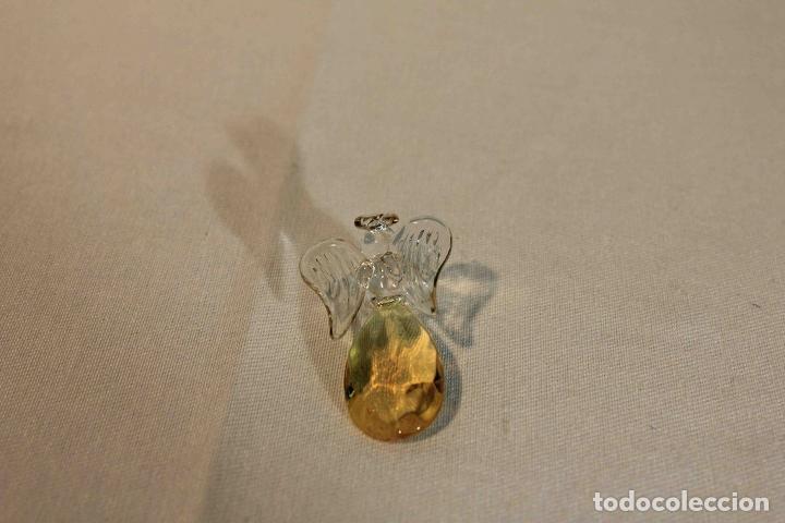 Antig&uuml;edades: SET 4 ANGELITOS CRISTAL AMARILLO - Foto 4