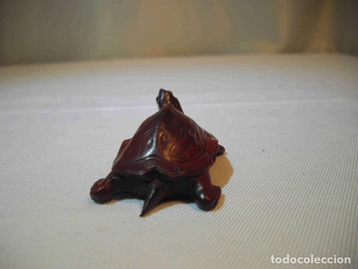 Antig&uuml;edades: FIGURA TALLA MADERA TORTUGA - Foto 4