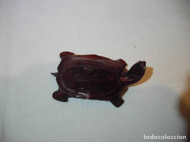 Antig&uuml;edades: FIGURA TALLA MADERA TORTUGA - Foto 5