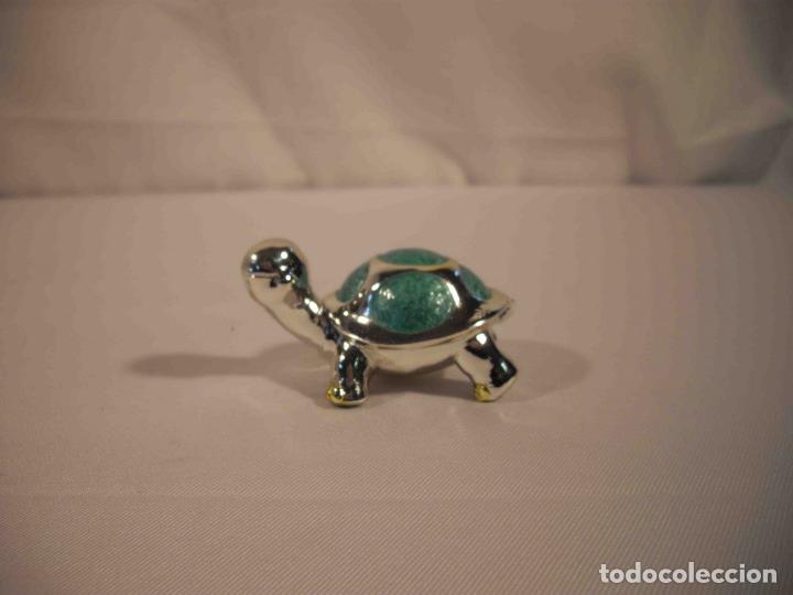 Antig&uuml;edades: TORTUGA METALICA TURQUESA - Foto 3