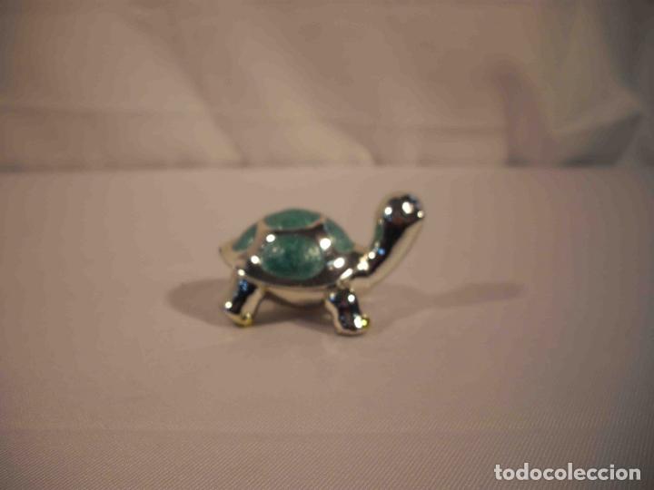 Antig&uuml;edades: TORTUGA METALICA TURQUESA - Foto 5