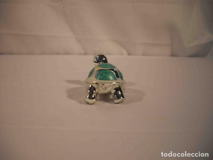 Antig&uuml;edades: TORTUGA METALICA TURQUESA - Foto 6