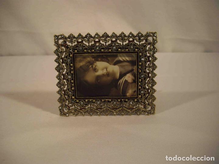 Antig&uuml;edades: MARCO RECTANGULAR METAL PIEDRAS C - Foto 3