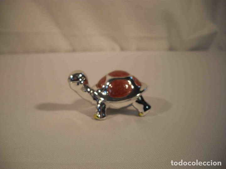 Antig&uuml;edades: TORTUGA METALICA ROSA - Foto 3