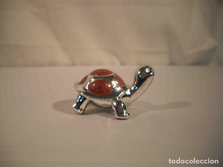 Antig&uuml;edades: TORTUGA METALICA ROSA - Foto 5