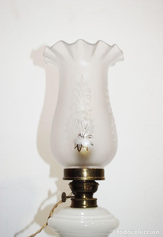 Antig&uuml;edades: QUINQU&Eacute; ANTIGUO CRISTAL DE OPALINA - Foto 3