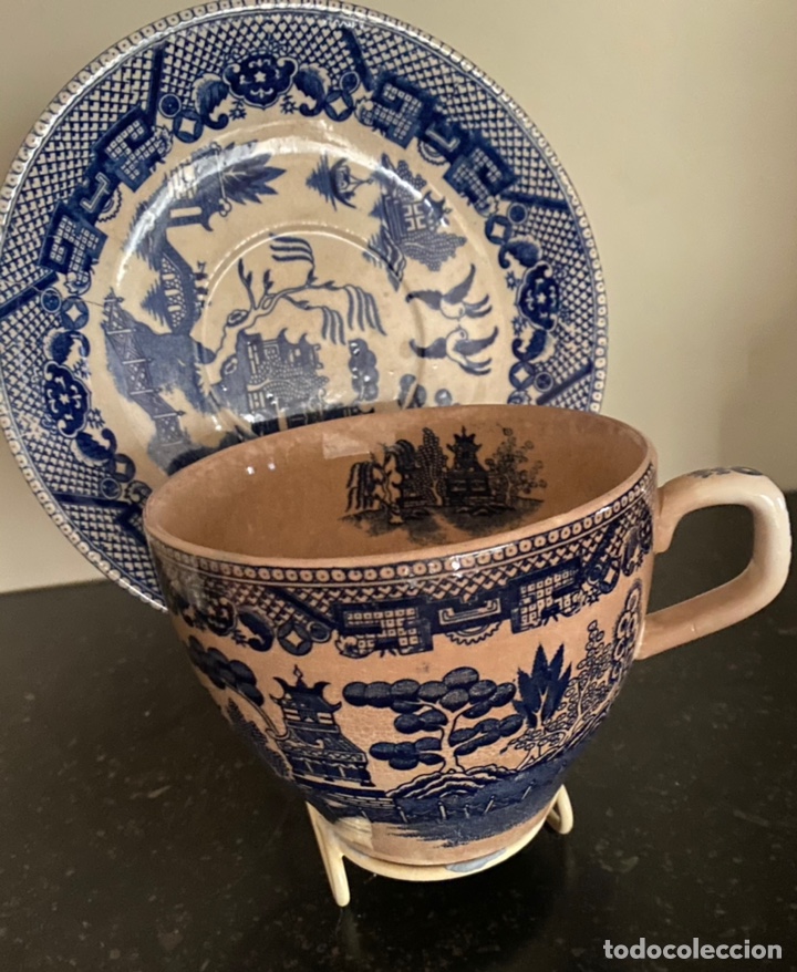 Antig&uuml;edades: Gran taz&oacute;n ingl&eacute;s con plato - Foto 1